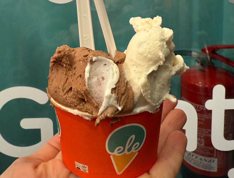 Gelato at Ele Gelati e Granite in Lucca, Italy