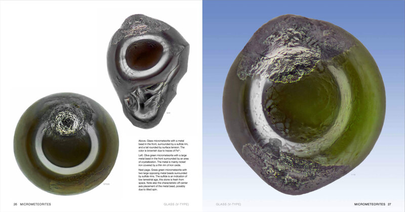 Excerpt from the Atlas of Micrometeorites by Project Stardust Founder Jon Larsen and Jan Braly Kihle showing glass micrometeorites