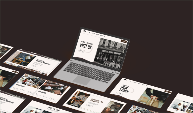 coffee shop website mockups