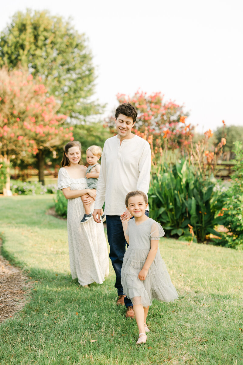 a family walking in a park