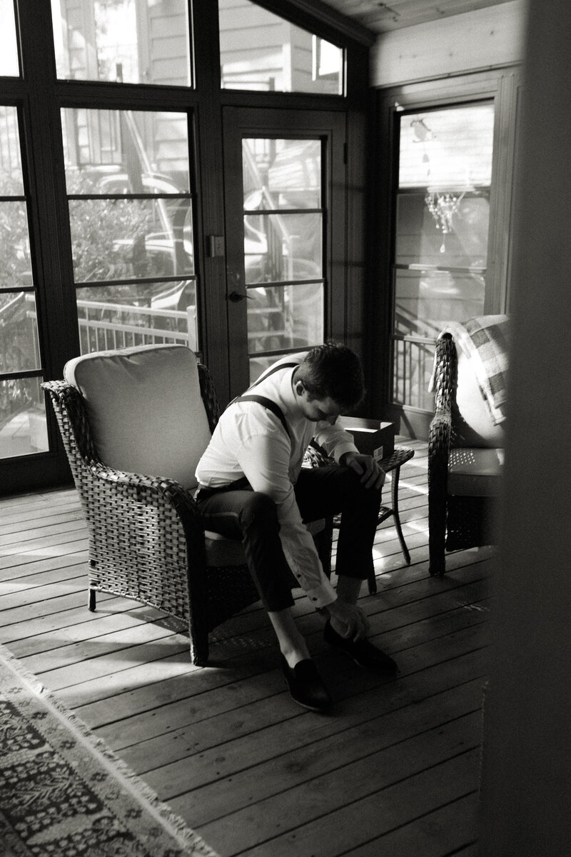 Moody groom's getting ready photos