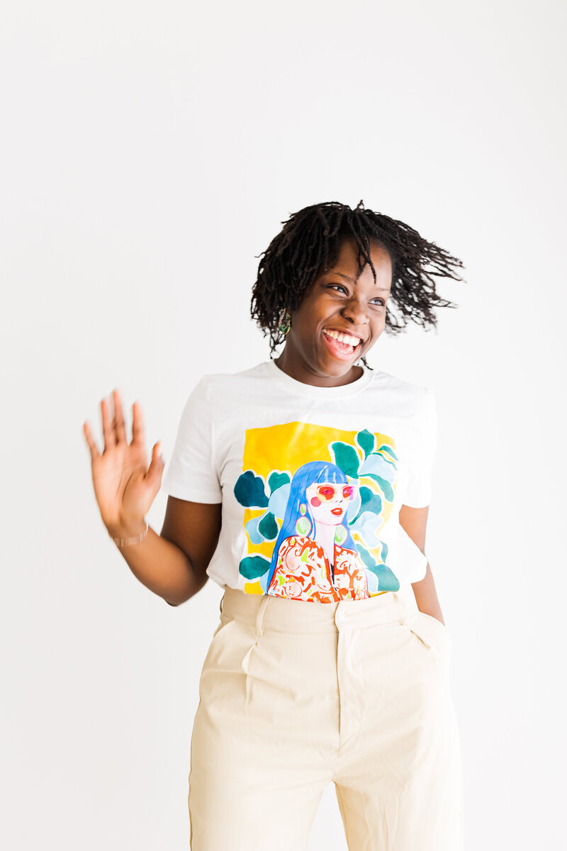 Carmelle having fun at her solo branding photoshoot session.