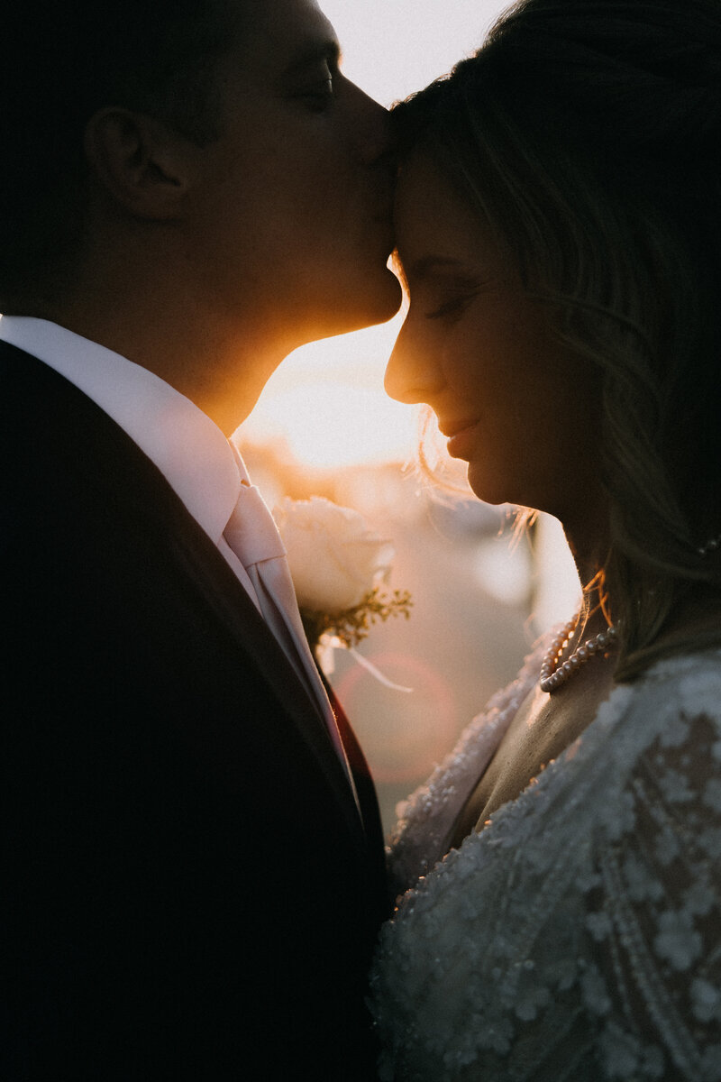 A beautiful silhouette after a wedding at sunset in Fort Walton Beach along the Florida Gulf Coast