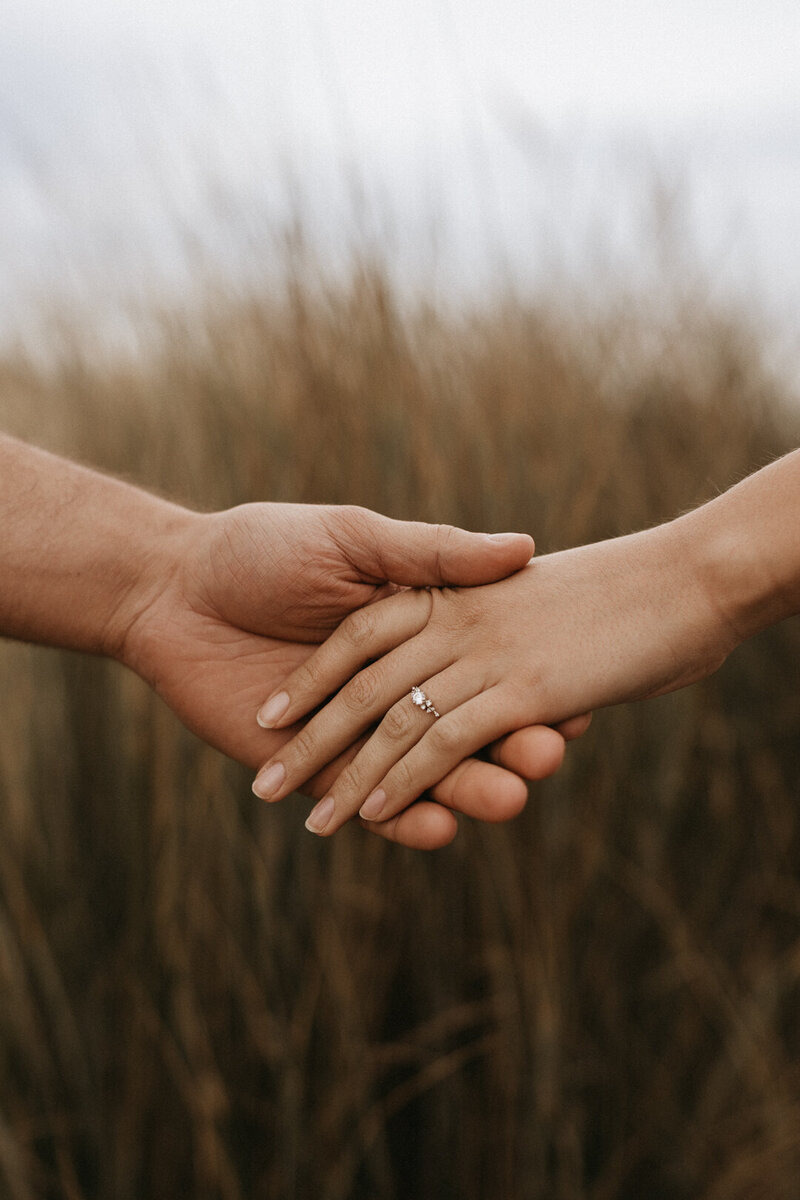 show off your engagement ring in an engagement session