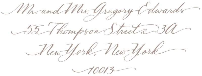 Running Script Calligraphy Style- Taupe