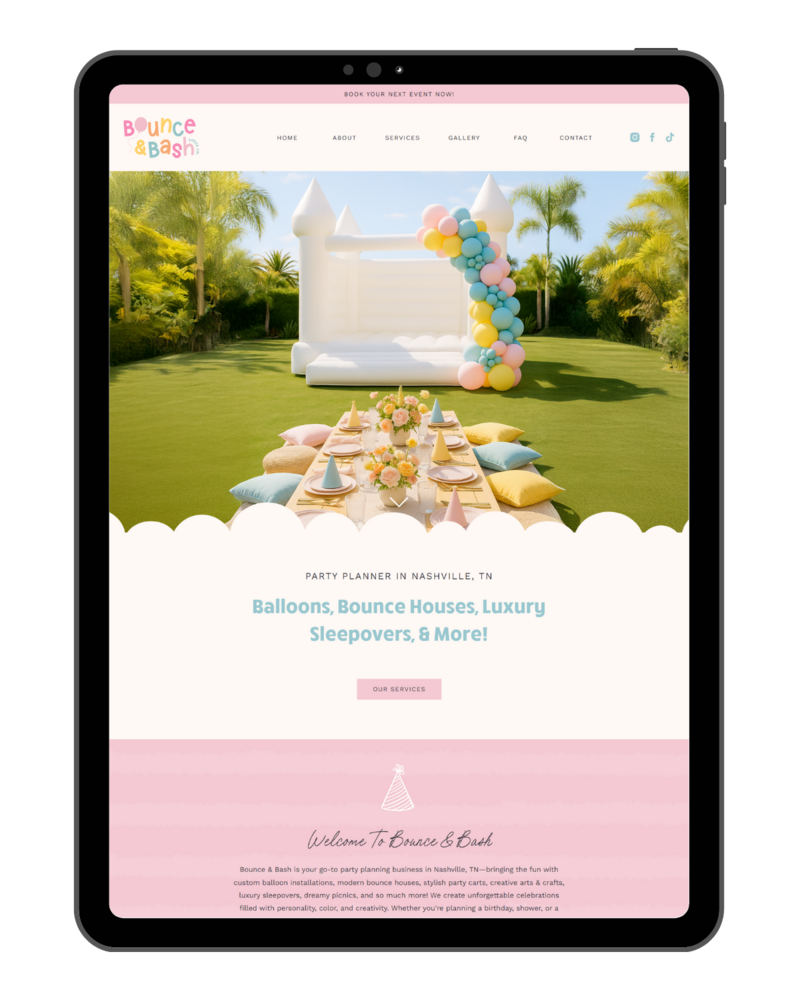 Event planner website template