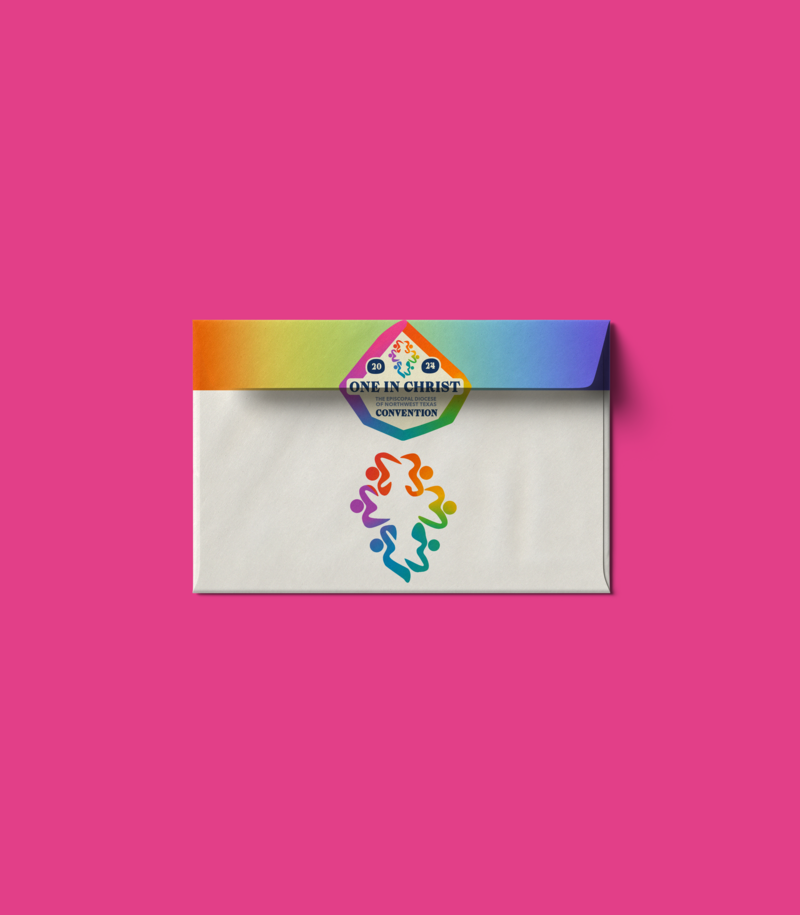 Mockup Image of Envelope with "ONE IN CHRIST" Diocese Branding