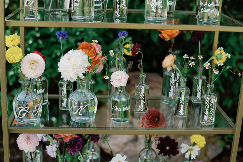 Bud Vase Flower Escort card display