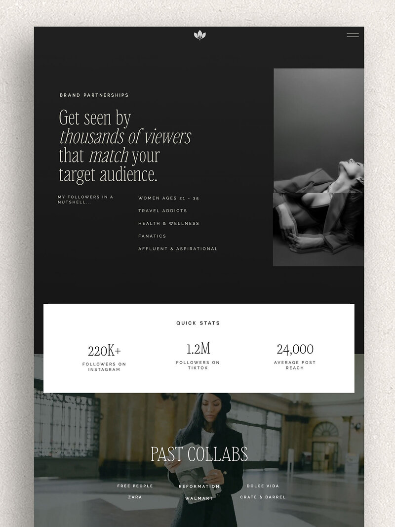 MilanInfluencerWebsiteTemplate04