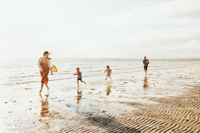 Nashua family photography children running at the beach