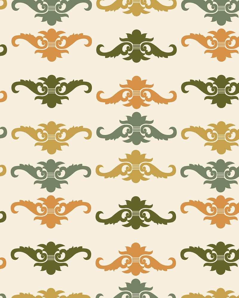 Maquette créée par Fenicia Studio pour l'identité visuelle de la maison de couture Illustre Atelier, spécialisée dans la réalisation de costumes et de vêtements sur mesure pour le théâtre, le cinéma, les arts vivants et les festivités d’exception. Il représente le motif personnalisé de la maison.