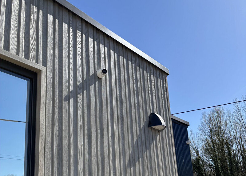 CCTV system on exterior building