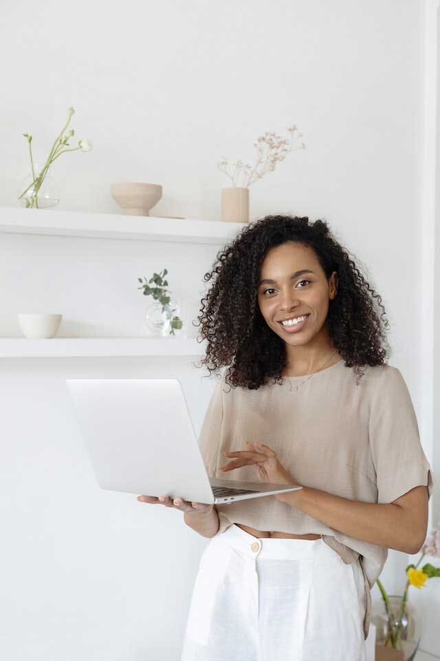 Young woman with laptop