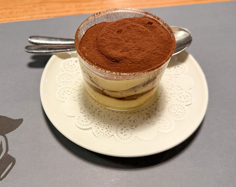 Tiramisu at Osteria La Dritta in Lucca, Italy