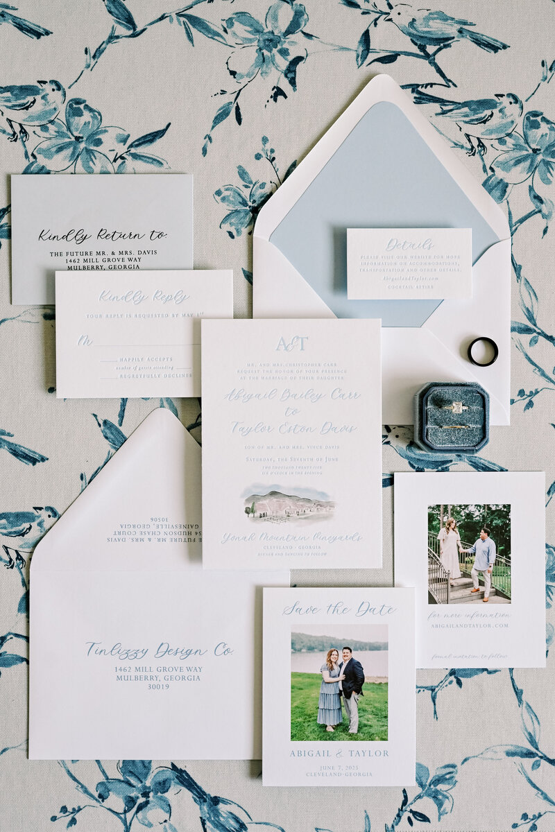 Dahlonega GA custom wedding invitation designer