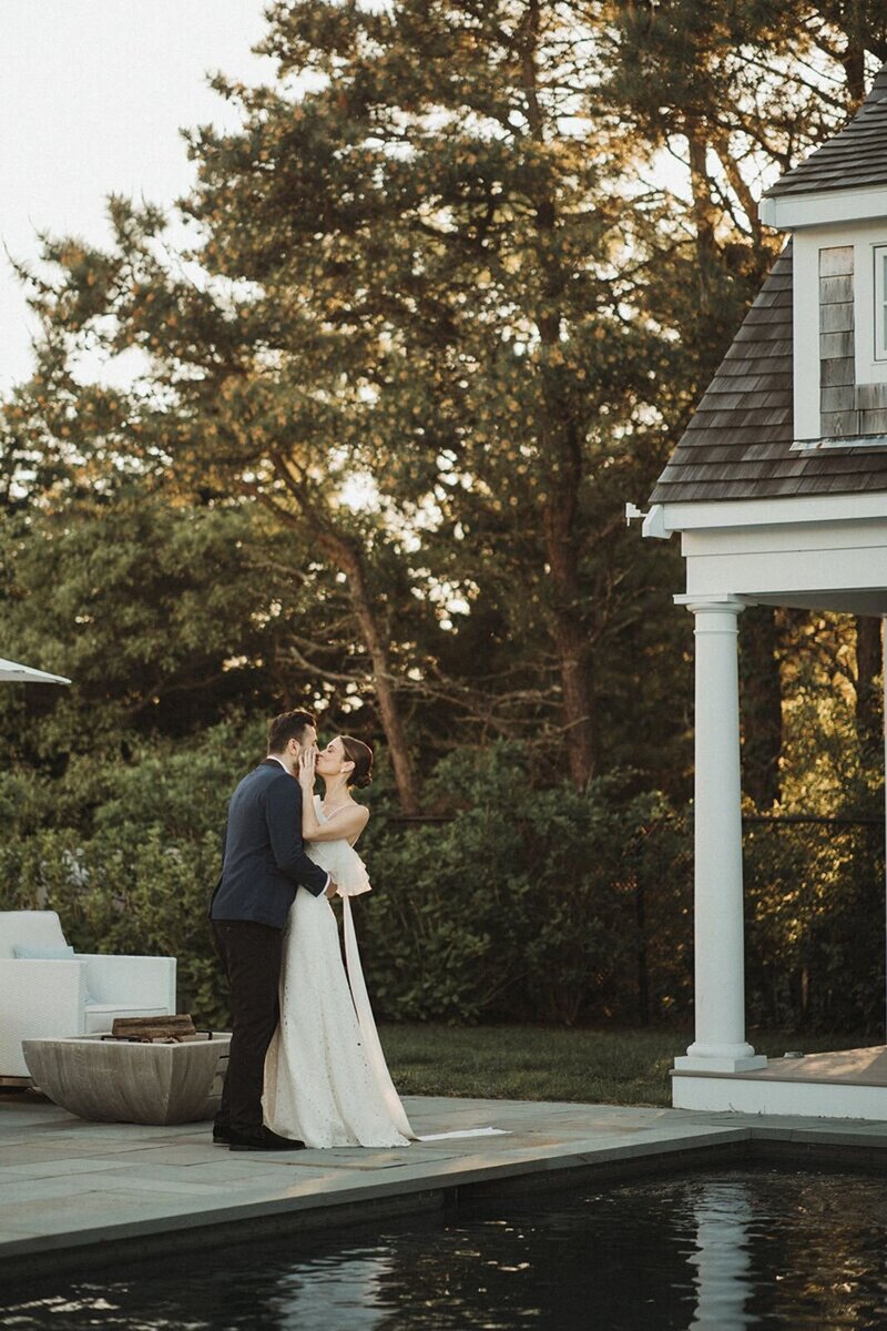 bride and groom at sunset captured by CT wedding photographer