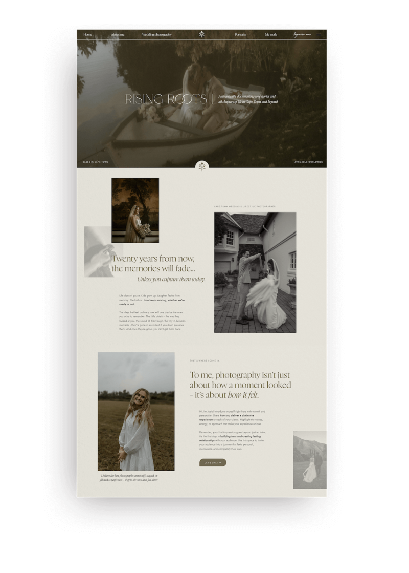 Moody Showit template photographers