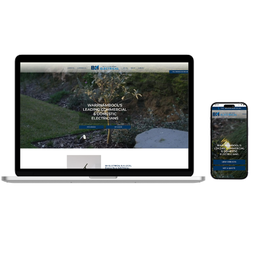 Affordable website design example for trades business in Warrnambool by web designer Coja Creative presented on desktop and mobile