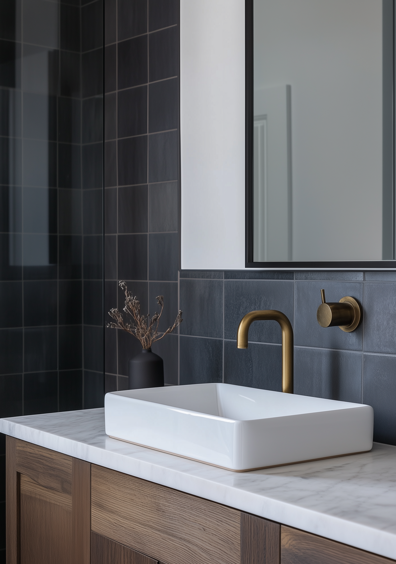 huntandgathergoods_A_small_bathroom_with_dark_grey_tiles_white__0c8dfb1b-01f4-4957-b1b4-584b2a01622c