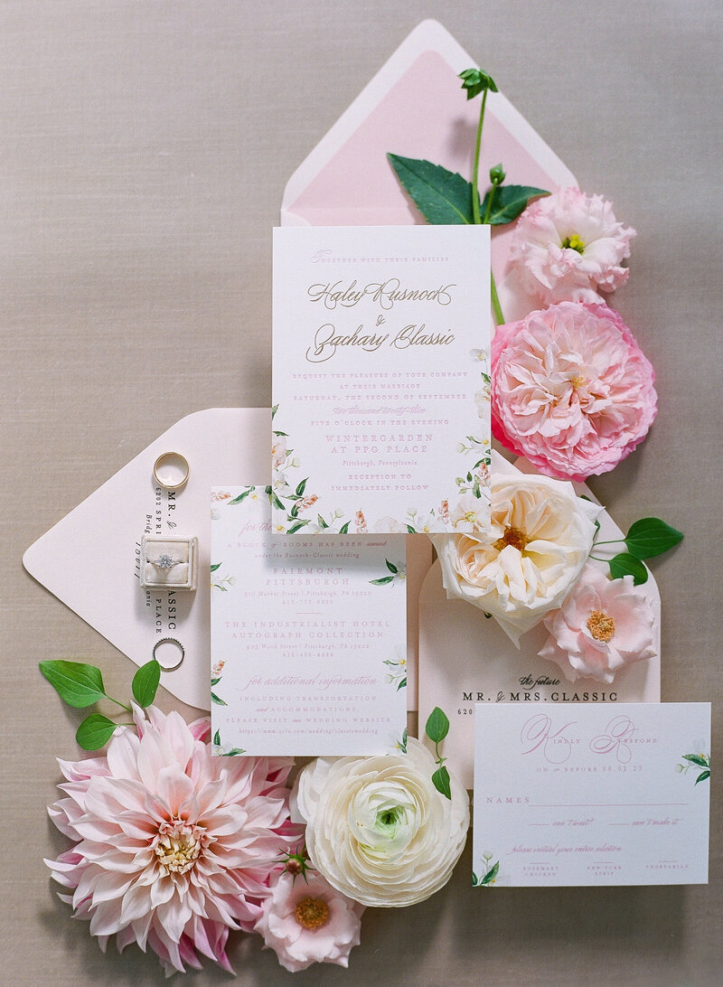 Haley Soft Spring Floral Wedding Invitations