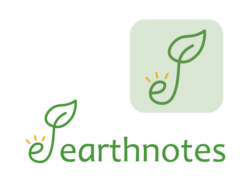 Earthnotes Meditation app icon and wordform logo