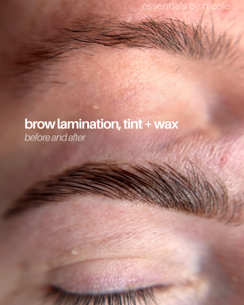 brow lmaination, tint and wax near Springfield MA at Essentials by Nicole