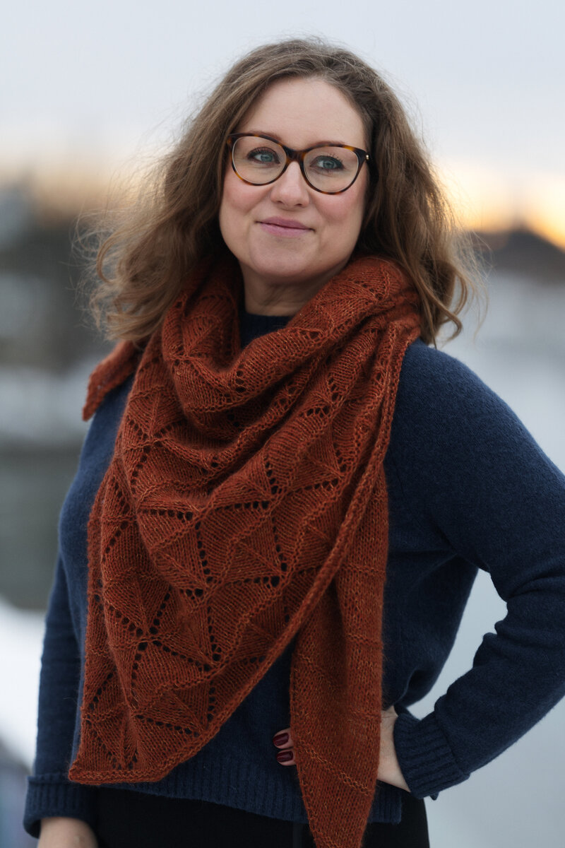 Fire Within – Triangle shawl knitting pattern