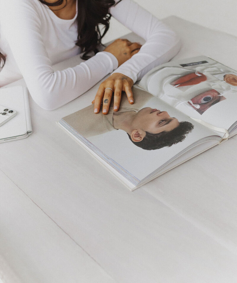 Elegant coffee table book on a modern desk