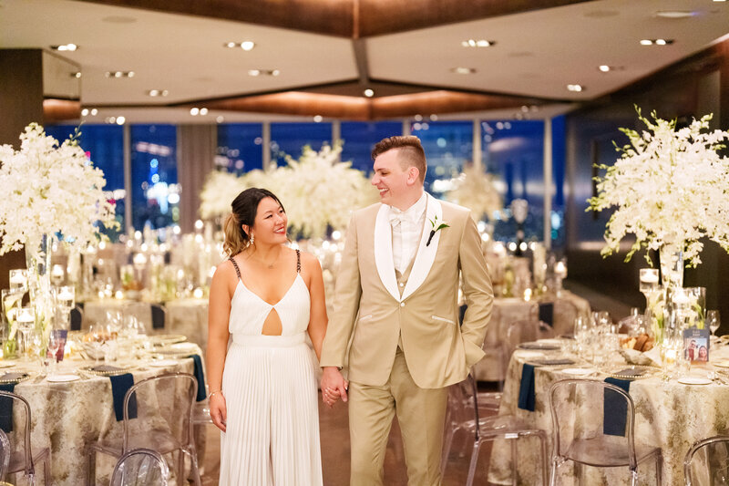 Couple at wedding reception