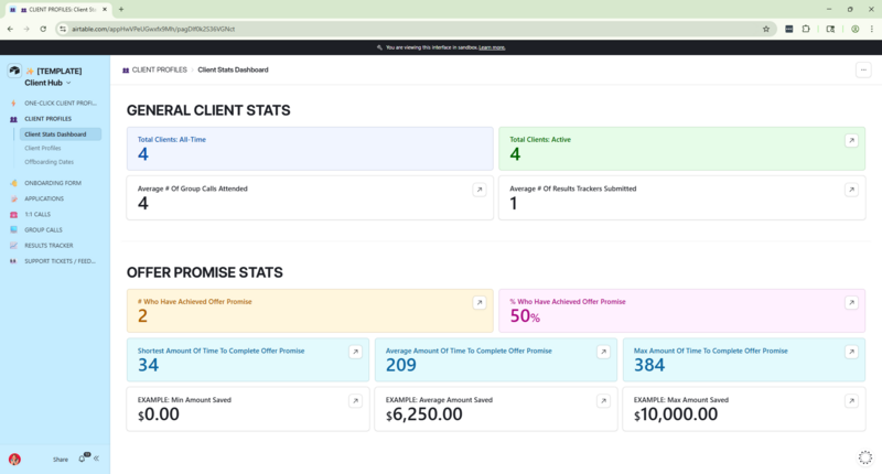 Airtable Client Management Template for Coaches & Service Providers