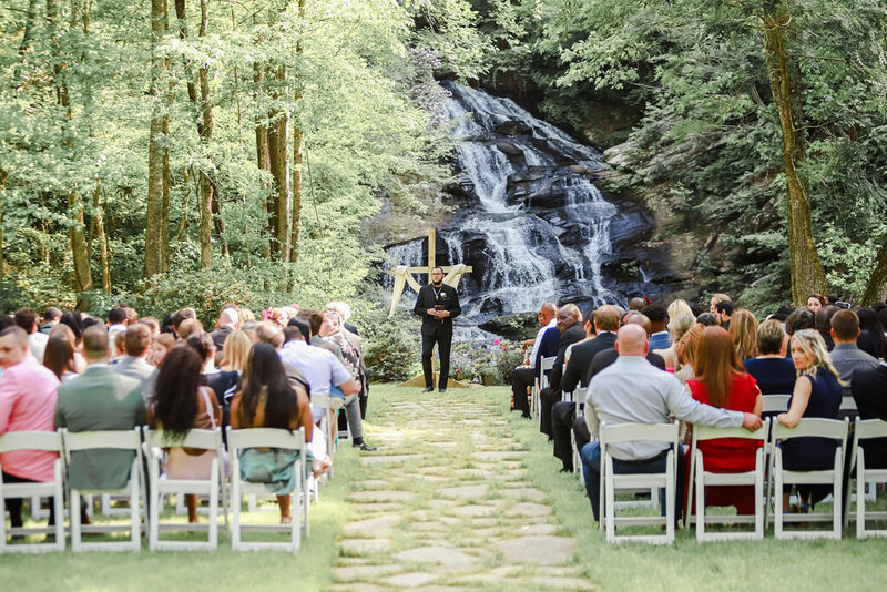 Waterfall wedding with outdoor ceremony Atlanta GA