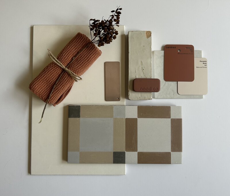 A box of carpet samples