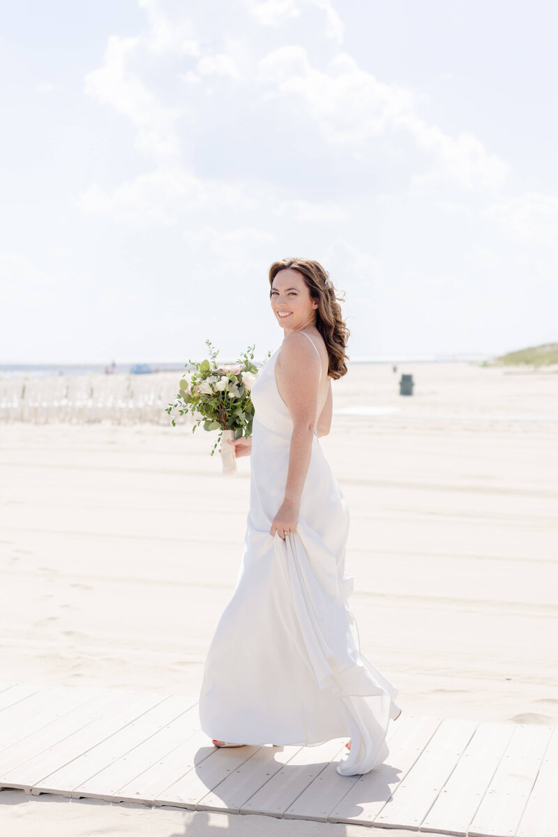 Bride at her beach ceremony