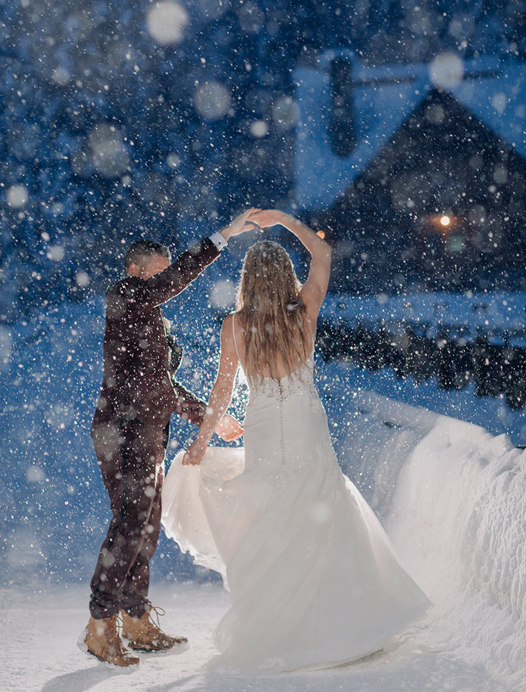 winter wonderland emerald lake lodge wedding photography