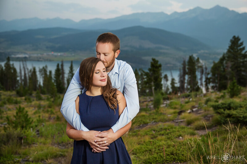 A sweet summer engagement photo at Sapphire Point