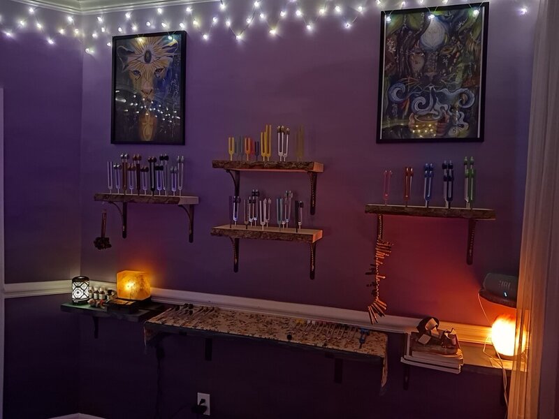 Sound Healing Room w/ Tuning Forks mounted
