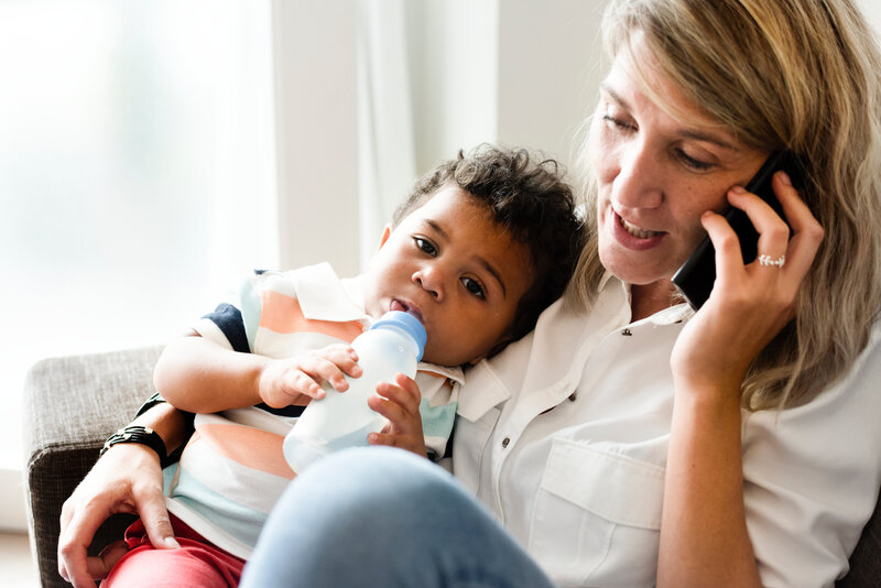 Mom on consultation call to get her child to sleep better