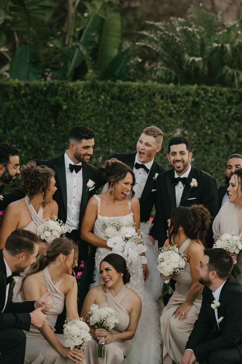 Wedding party portrait at The Club at The Strand