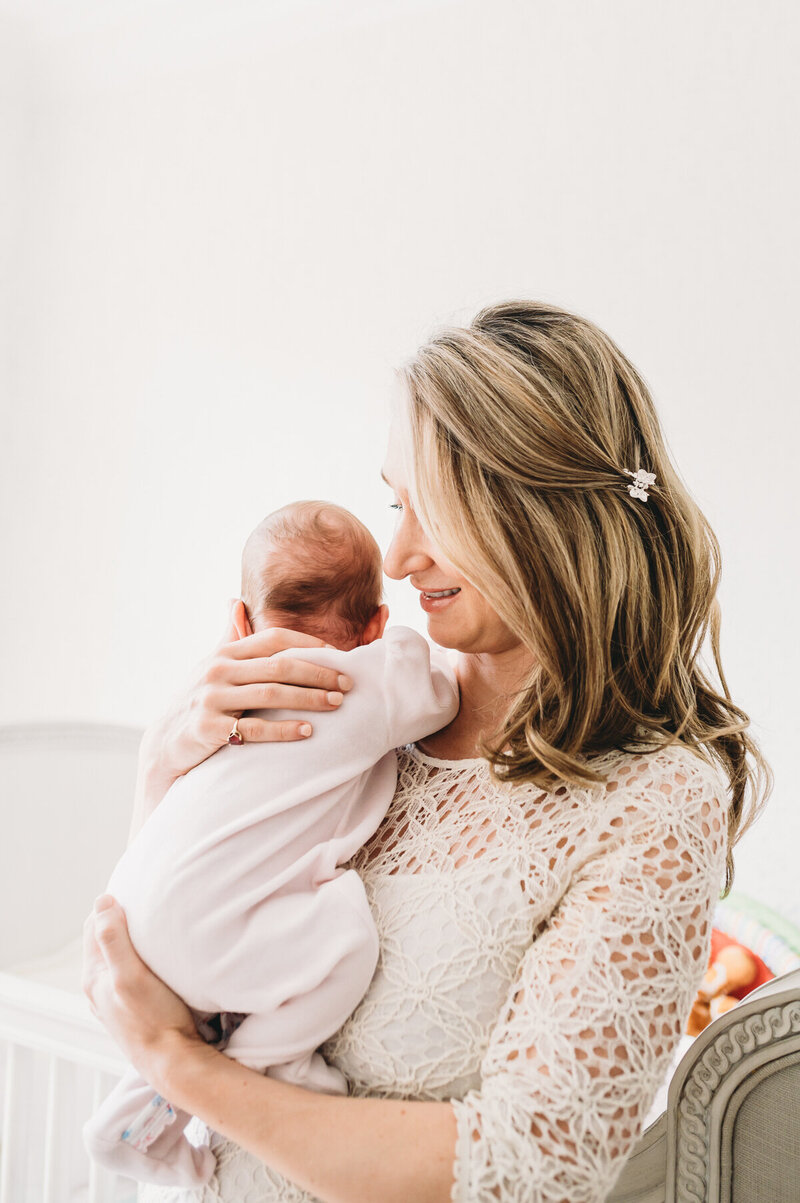 mom kissing her son