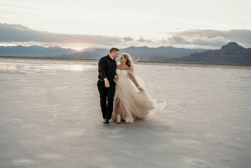 White Dress Elopement at Salt Flats