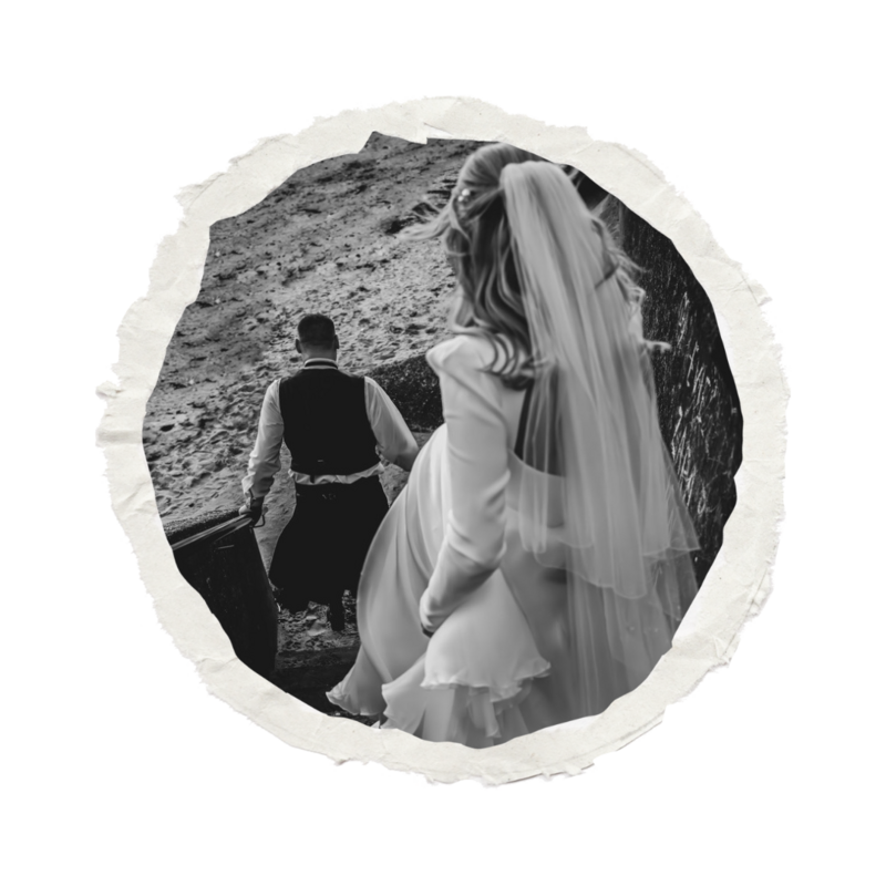 Bride and groom at seamil beach