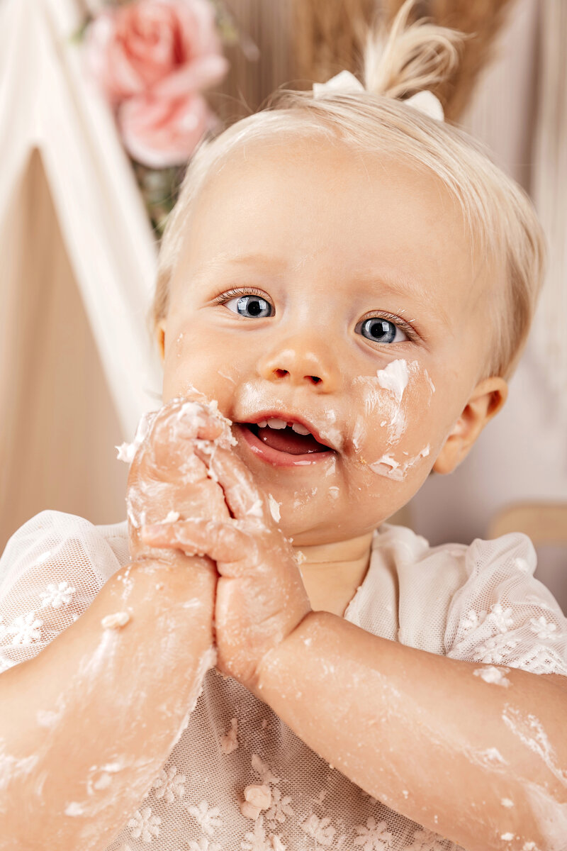 Cakesmash foto van een meisje