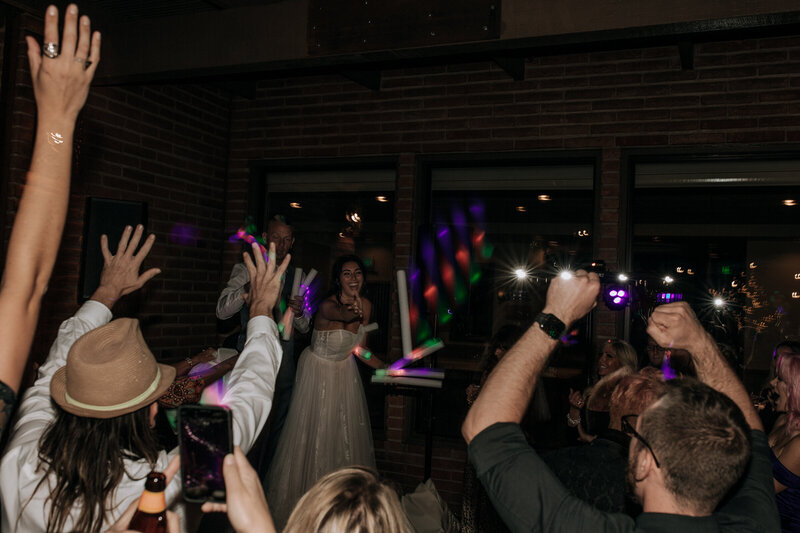 wedding reception rave light up glow sticks
