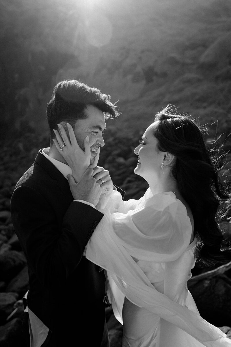 couple having portraits after their mornington Peninsular Elopement