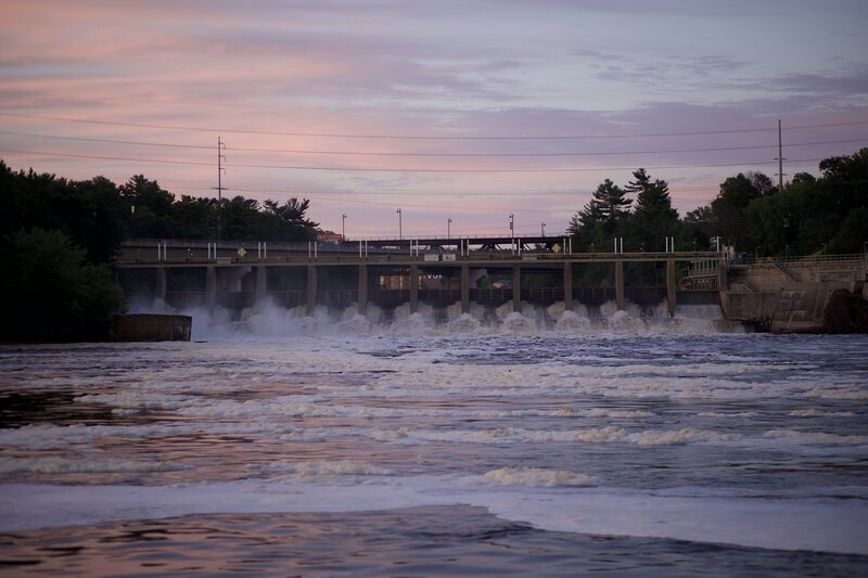 Sunset at The Wisconsin dells Dam 