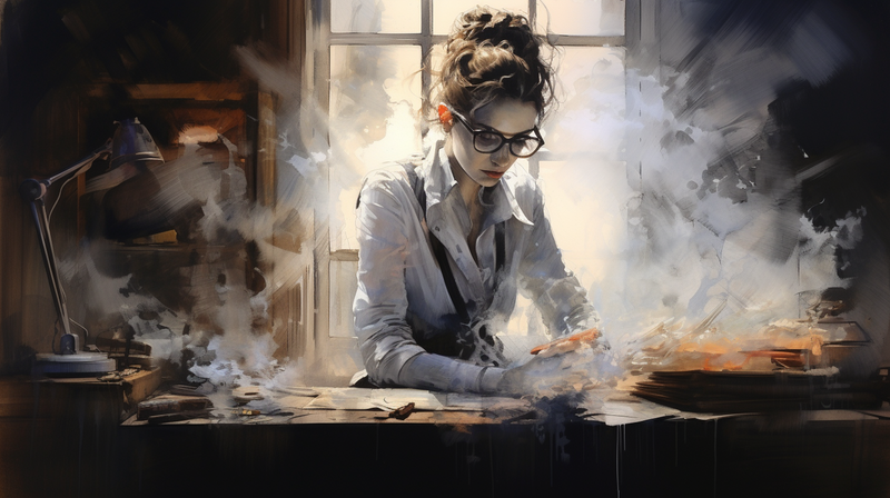 nick0079_a_female_doctor_in_old_lab_coat_pretty_wears_glasses_h_bfed38e2-6f9d-47ec-b57b-88755352853b