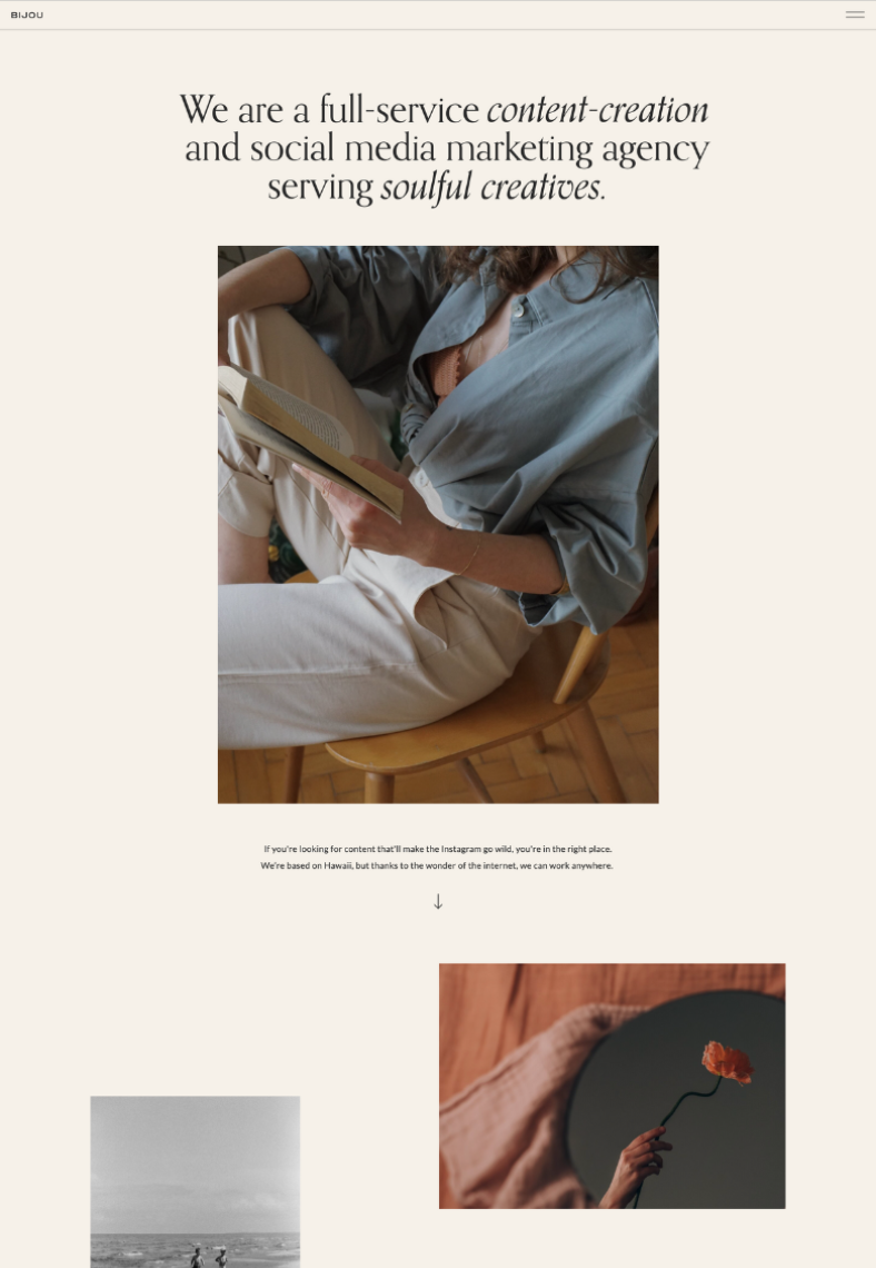 Showit Website Template Tonic Site Shop Bijou 1