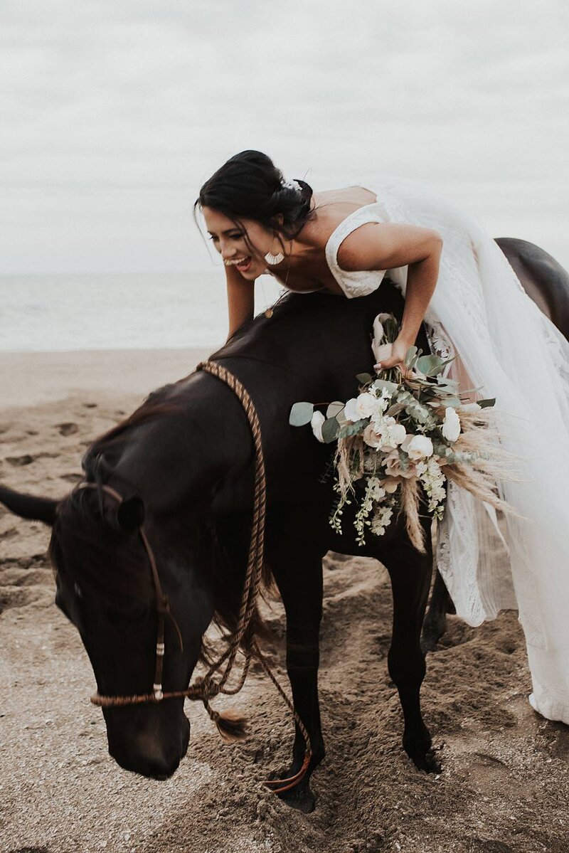 Florida Boat Elopement Couple With Champagne