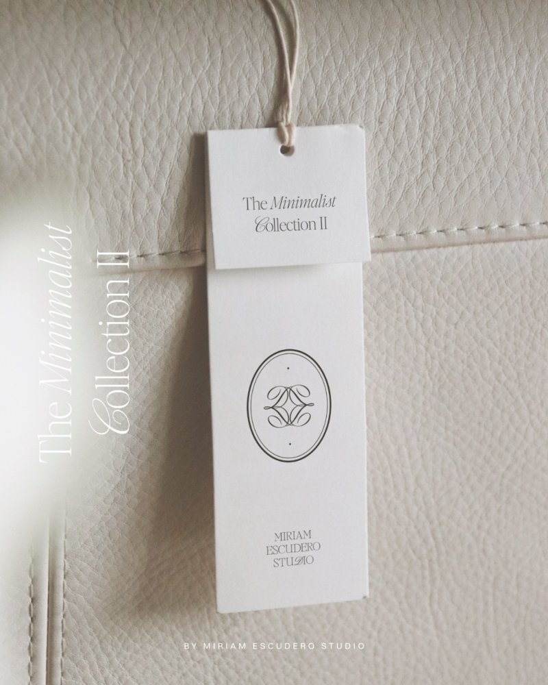 - The minimalist Collection II Label mockup - Miriam Escudero Design Studio