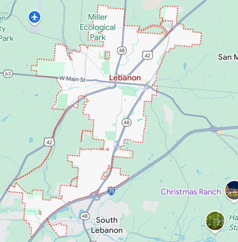 Lebanon Ohio PEAKS service area